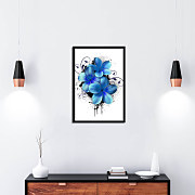 poster blue flowers